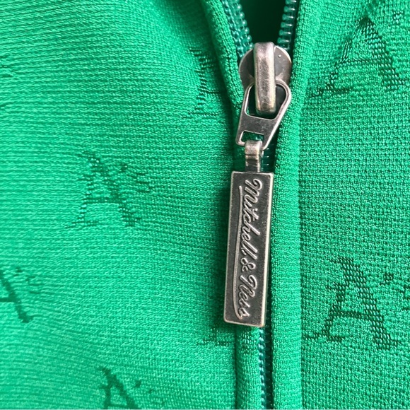 Mitchell & Ness Oakland A’s Vintage Track Jacket Green Yellow 3XL Streetwear - Picture 5 of 8